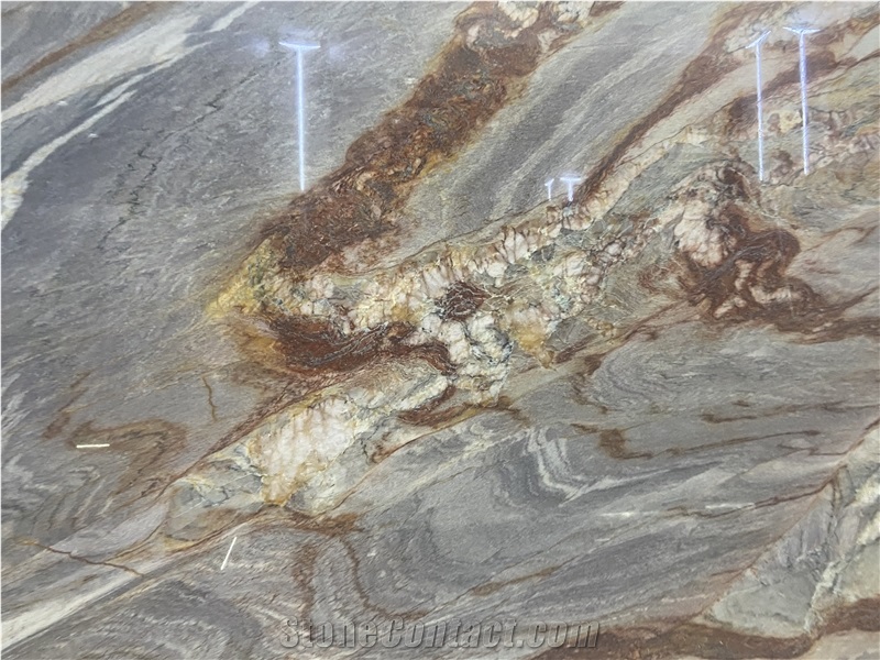 Rainbow Impression Quartzite Slabs Polished Surface