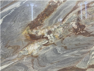 Rainbow Impression Quartzite Slabs Polished Surface