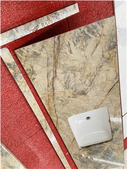 Silk Fusion Quartzite  Bathroom Double Sink Bath Top