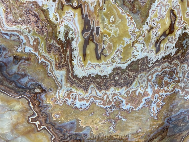 Tiger Onyx Slabs For Hotel Bathroom Flooring And Wall