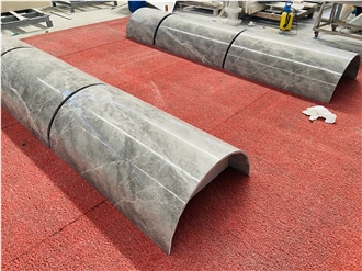 Veneer Dark Grey Marble Columns For Hotel Lobby
