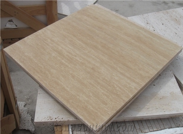 Light Travertine Vein Cut Slabs
