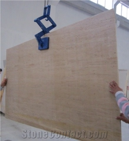 Light Travertine Vein Cut Slabs