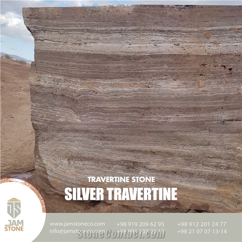 Silver Travertine Blocks