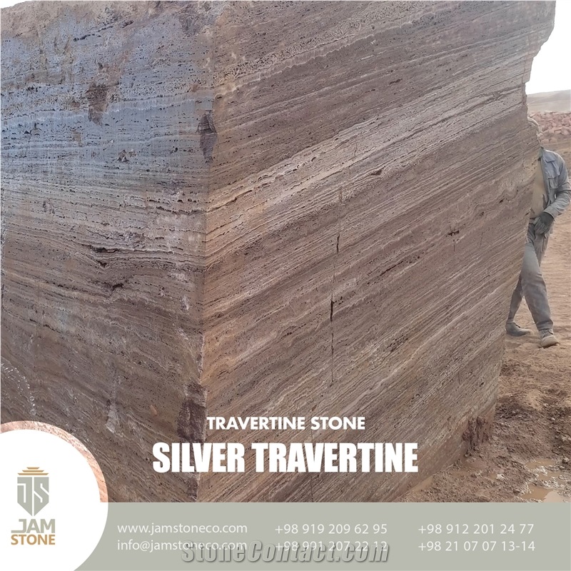 Silver Travertine Blocks