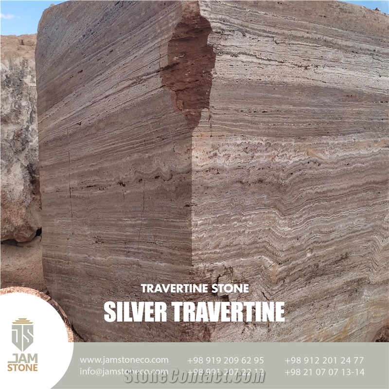Silver Travertine Blocks