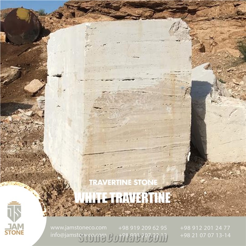 White Travertine Blocks