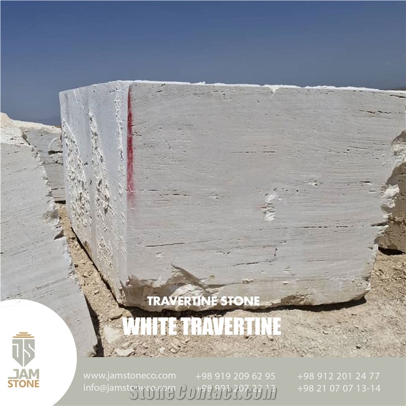 White Travertine Blocks