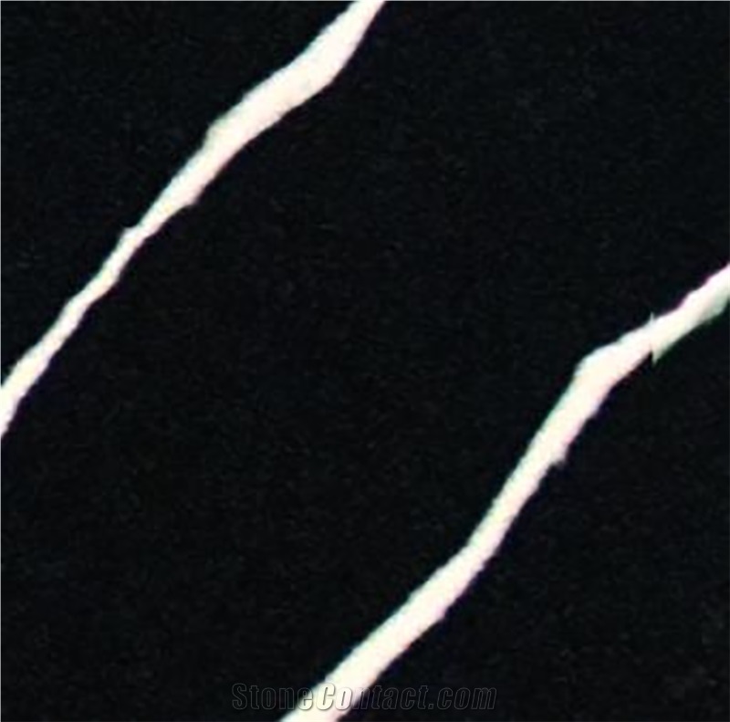 Black Diagonal Classic Fire-Resistant Calacatta Quartz Slabs