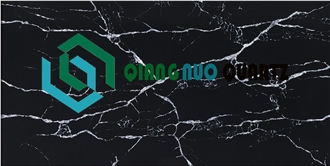 Black Starry Sky Calacatta Quartz Project Kitchen Countertop