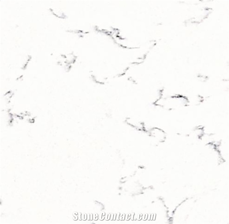 Chaotic Texture White Fire-Resistant Calacatta Quartz Slabs