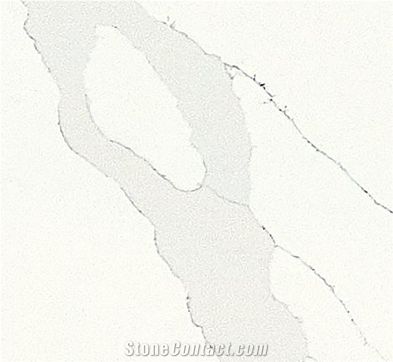 Classic White Artificial Polished Quartz Artificial Carrara