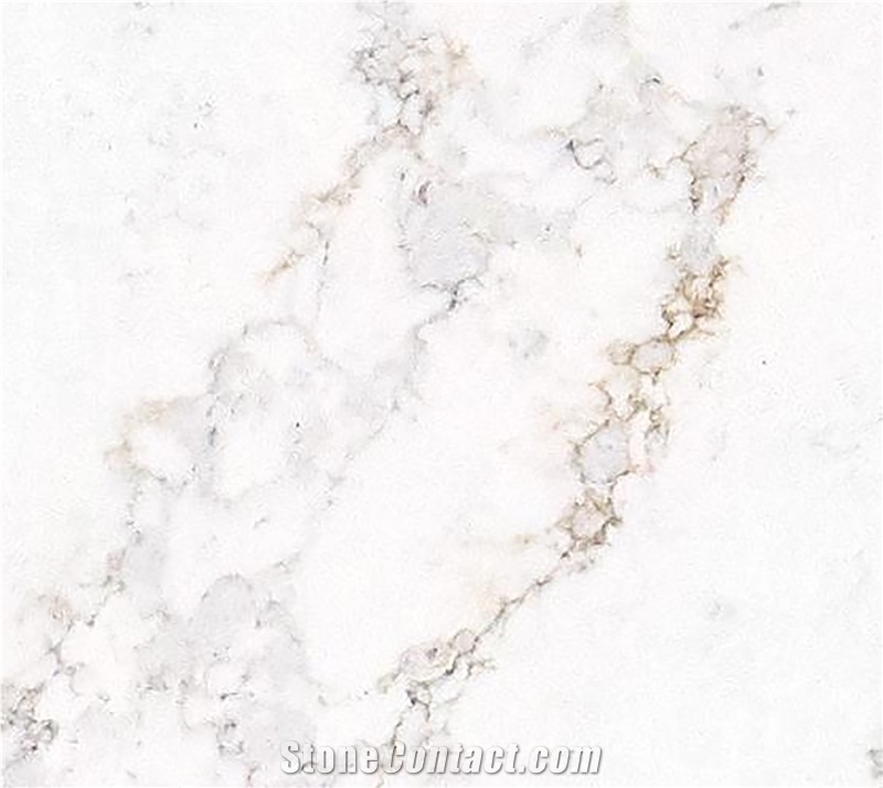 Cloud Clear Flow Calacatta Quartz Polishing Artificial Stone Slabs