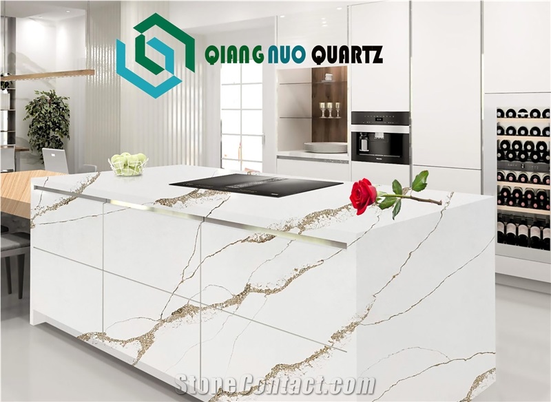 Coarse Grain Yellow Quartz Polished 30Mm Kitchen Countertop