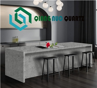 Dark Grey Fireproof Calacatta Quartz Kitchen Countertop