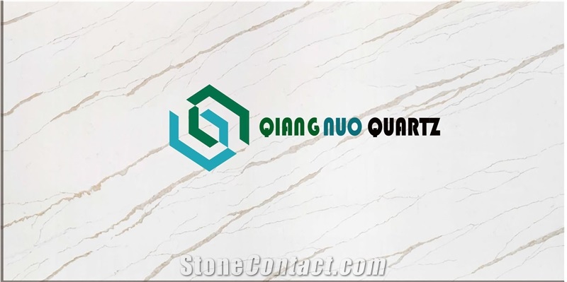 Golden Diagonal Quartz Slab Project Kitchen Countertop