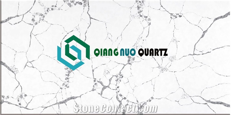 Gray Crack Polished Dirt Resistant Quartz Kitchen Countertop
