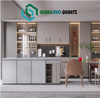 Gray Sketches Calacatta Prefab Kitchen Countertop