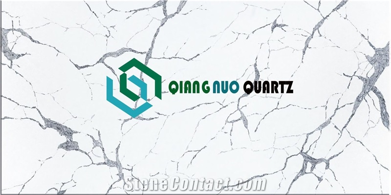 Ice Crack White Hard Quartz Prefab Kitchen Countertop