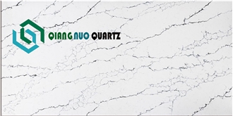 Long Striped Calacatta Quartz Resistant To Dirt Kitchen Countertop