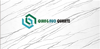 Qiangnuo Diagonal Fish Belly White Hard Quartz Kitchen Countertop