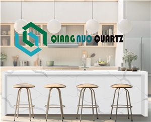 Small Ditch With White Textured Quartz Kitchen Countertop
