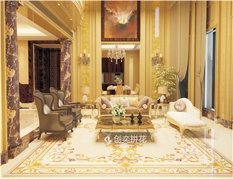 Classic Carpet Water-Jet Marble Medallions Inlay Flooring