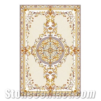 Classic Carpet Water-Jet Marble Medallions Inlay Flooring