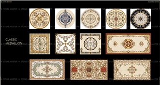 Classic Carpet Water-Jet Marble Medallions Inlay Flooring