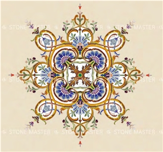 Marble Inlay Medall Waterjet Medallions