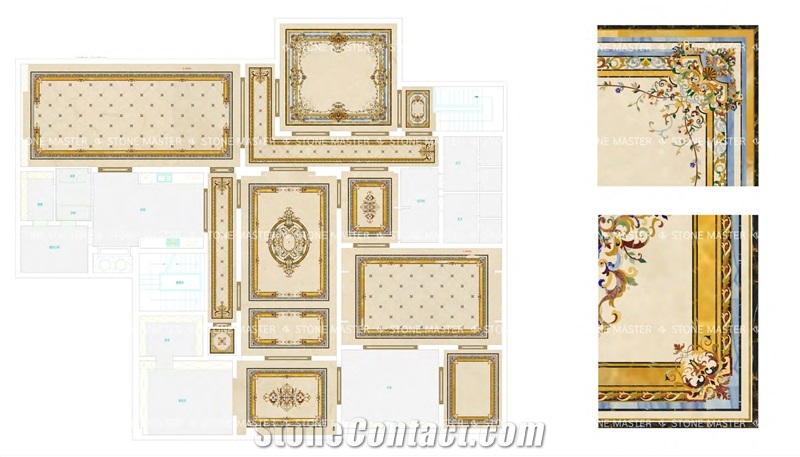Marble Inlay Medall Waterjet Medallions