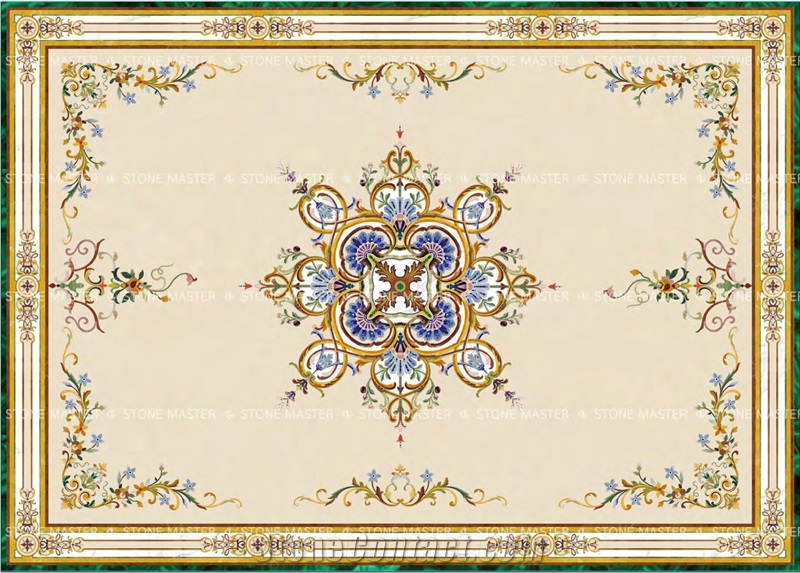 Marble Inlay Medallion For Luxury Villa