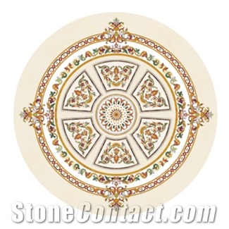 Marble Inlay Waterjet Stone Medallion Floor Classic Luxury