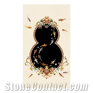 Marble Inlay Waterjet Stone Medallion Floor Modern