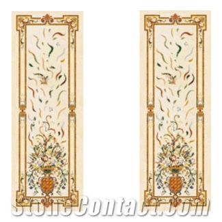 Marble Water-Jet Inlay Floor Medallions For Hotel Corridor