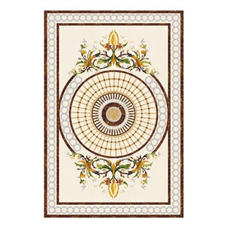 Marble Water-Jet Inlay Floor Medallions For Hotel Corridor