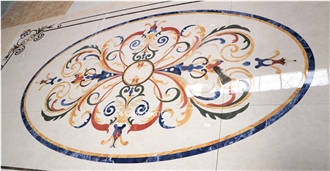 Water-Jet Marble Stone Inlay Medallion Corridor Classic