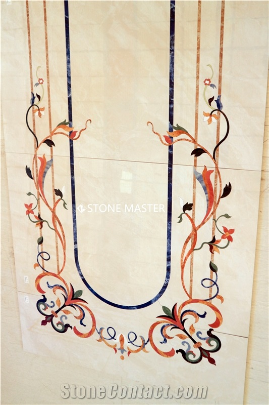 Water-Jet Marble Stone Inlay Medallion Corridor Stunning