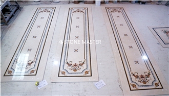 Water-Jet Marble Stone Inlay Medallion Corridor Stunning
