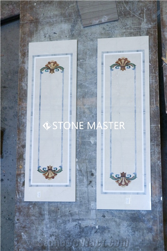 Water-Jet Marble Stone Inlay Medallion Corridor Stunning