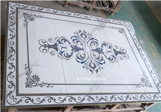 Waterjet Marble Inlay Stone Medallion Floor Villa Hotel