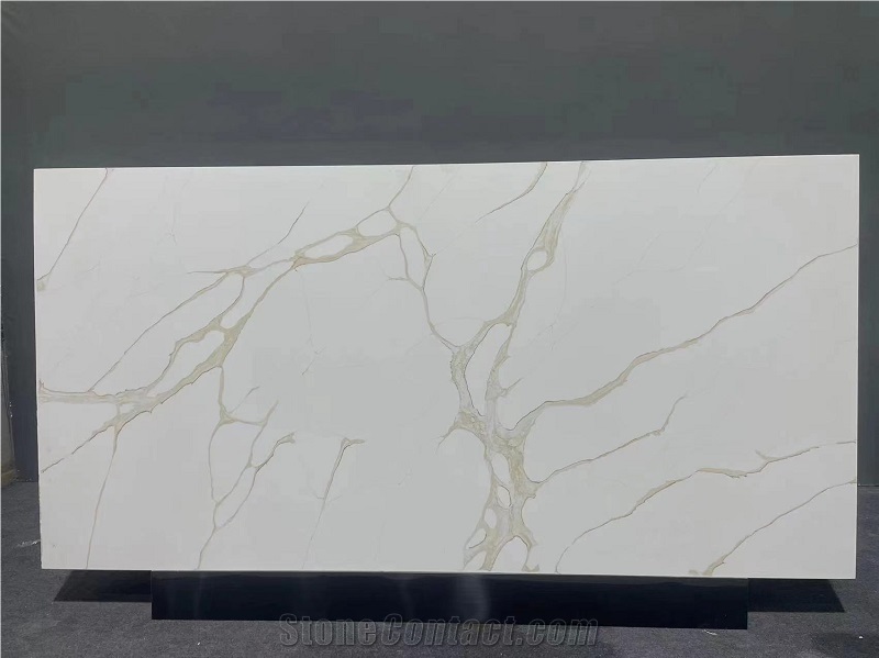Artificial Stone Calacatta Gold Quartz Slabs For Wall Tile