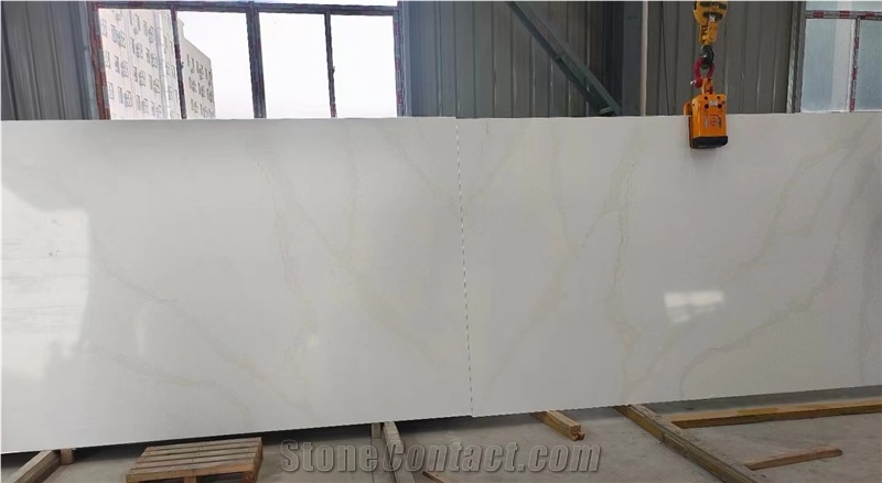 Artificial Stone Calacatta Gold Quartz Slabs For Wall Tile