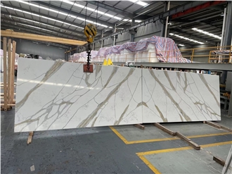 Artificial Stone Calacatta Gold Quartz Slabs For Wall Tile