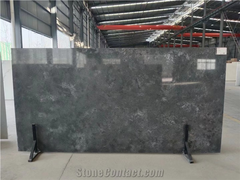Artificial Stone Calacatta Marble Series Black Quartz Slabs