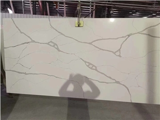 Artificial Stone Calacatta White Quartz Slabs For Wall