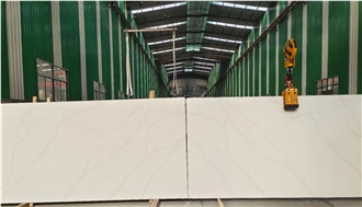 Artificial Stone Calacatta White Quartz Slabs For Wall
