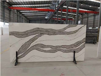 Artificial Stone Patagonia White Quartz Slabs For Wall Tile