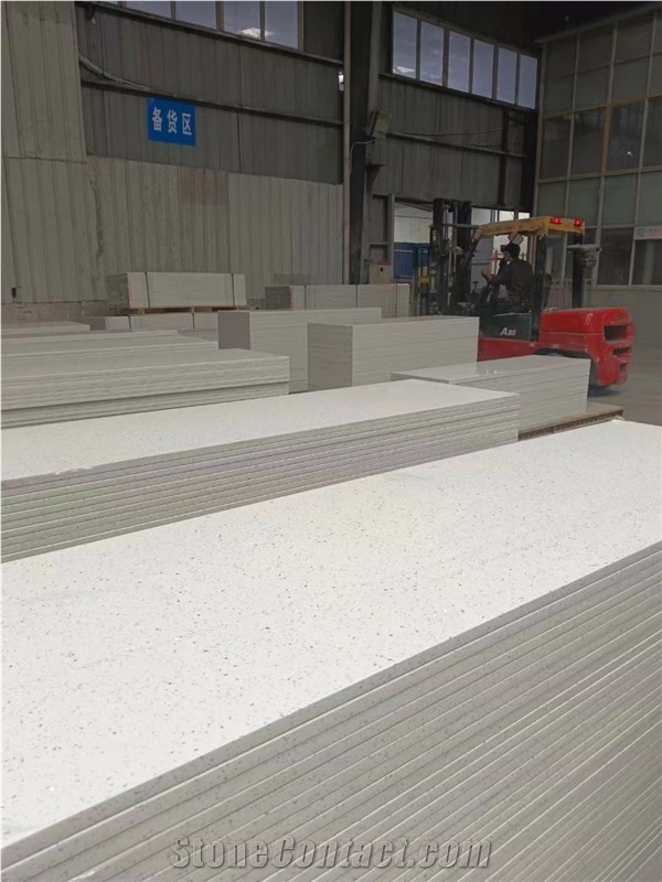 Artificial Stone Super White Grain Quartz Slabs