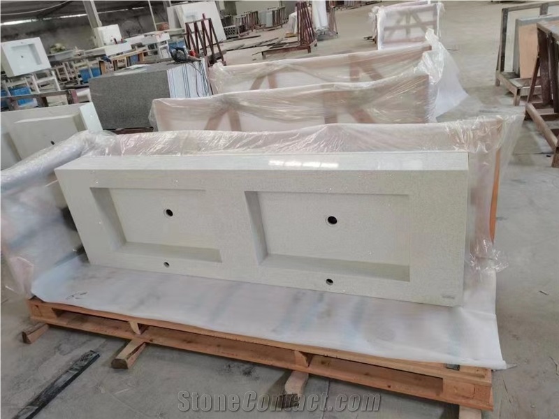 Artificial Stone Super White Grain Quartz Slabs